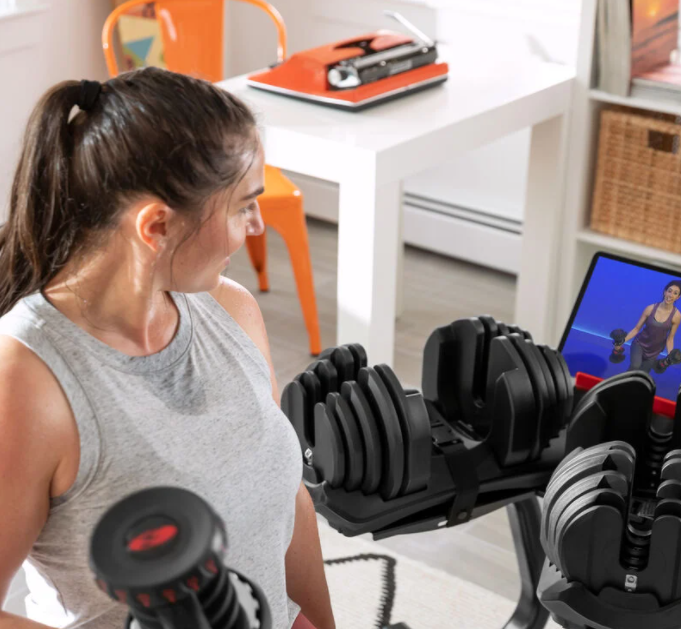 Bowflex SelectTech 1090i adjustable dumbbells (pair) with dumbbell stand