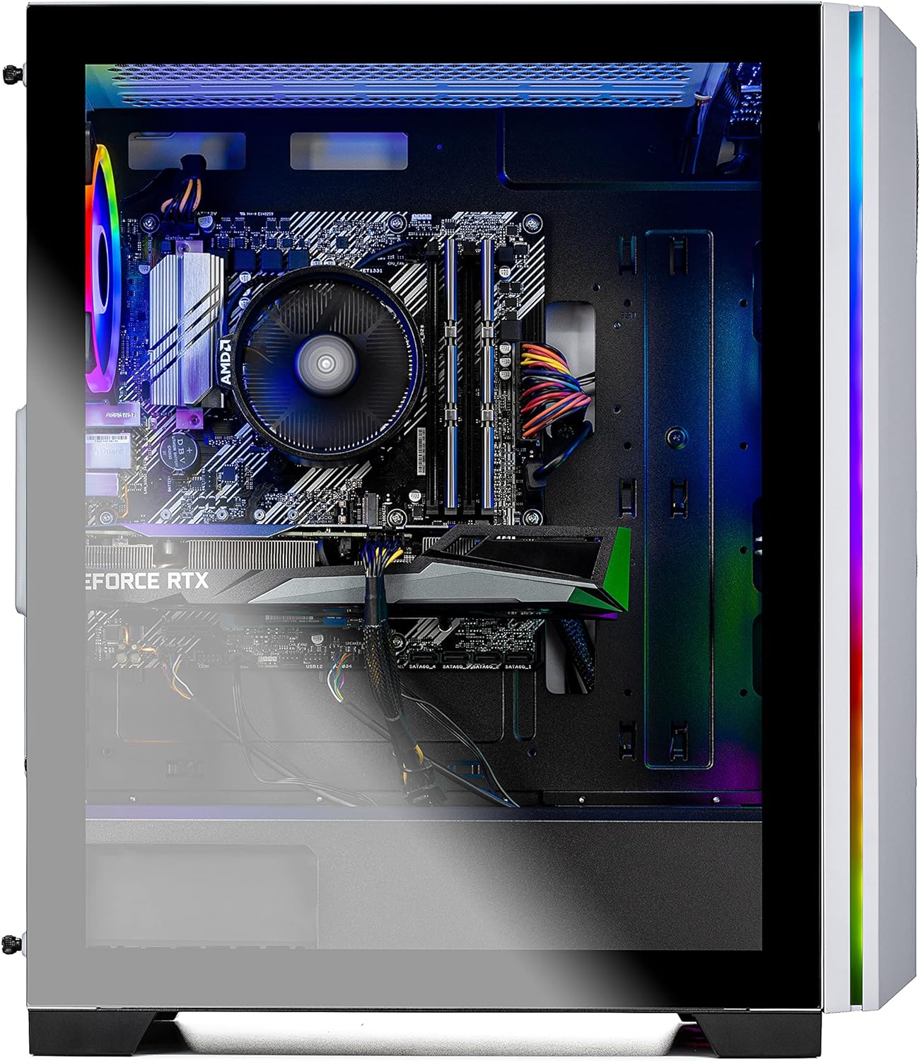 Skytech Archangel Gaming Computer PC Desktop – Ryzen 5 3600 3.6GHz, GTX 1660 Super 6G, 500GB SSD, 16GB DDR4 3200MHz, RGB Fans, Windows 11 Home 64-bit, 802.11AC Wi-Fi