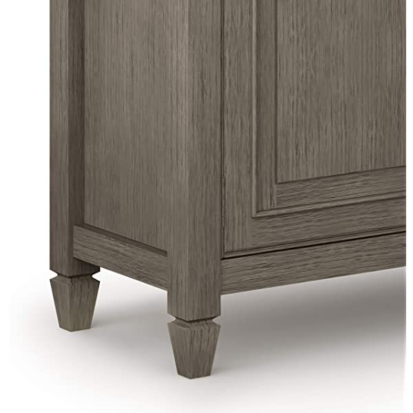 SIMPLIHOME Connaught SOLID WOOD 40 inch Wide Transitional Entryway Storage Cabinet in Dark Chestnut Brown, with 2 Drawers, 2 Doors, Adjustable Shelves