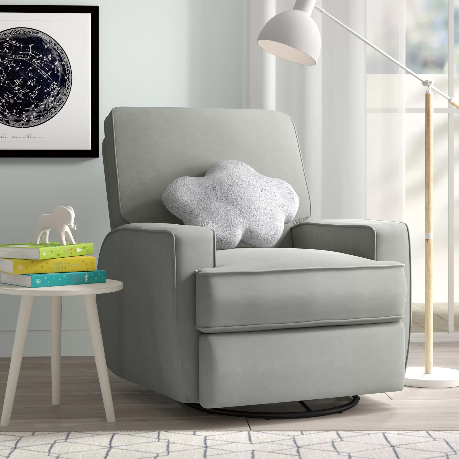 【Furniture】Abingdon Swivel Reclining Glider Nursery Chair