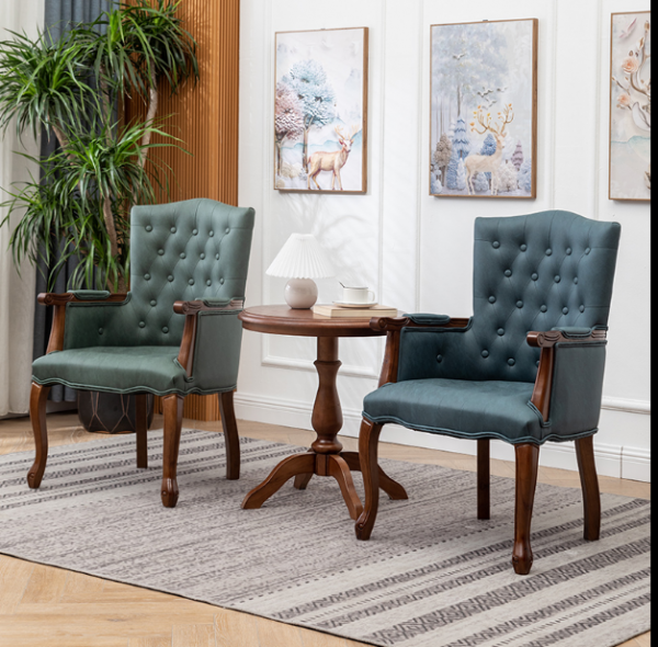 Solid wood study chair single armrest leisure negotiation chair hotel cafe chair computer desk chair