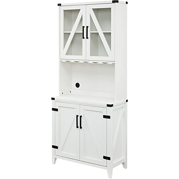 Mahogany Bar Cabinet with Upper Glass Cabinet
