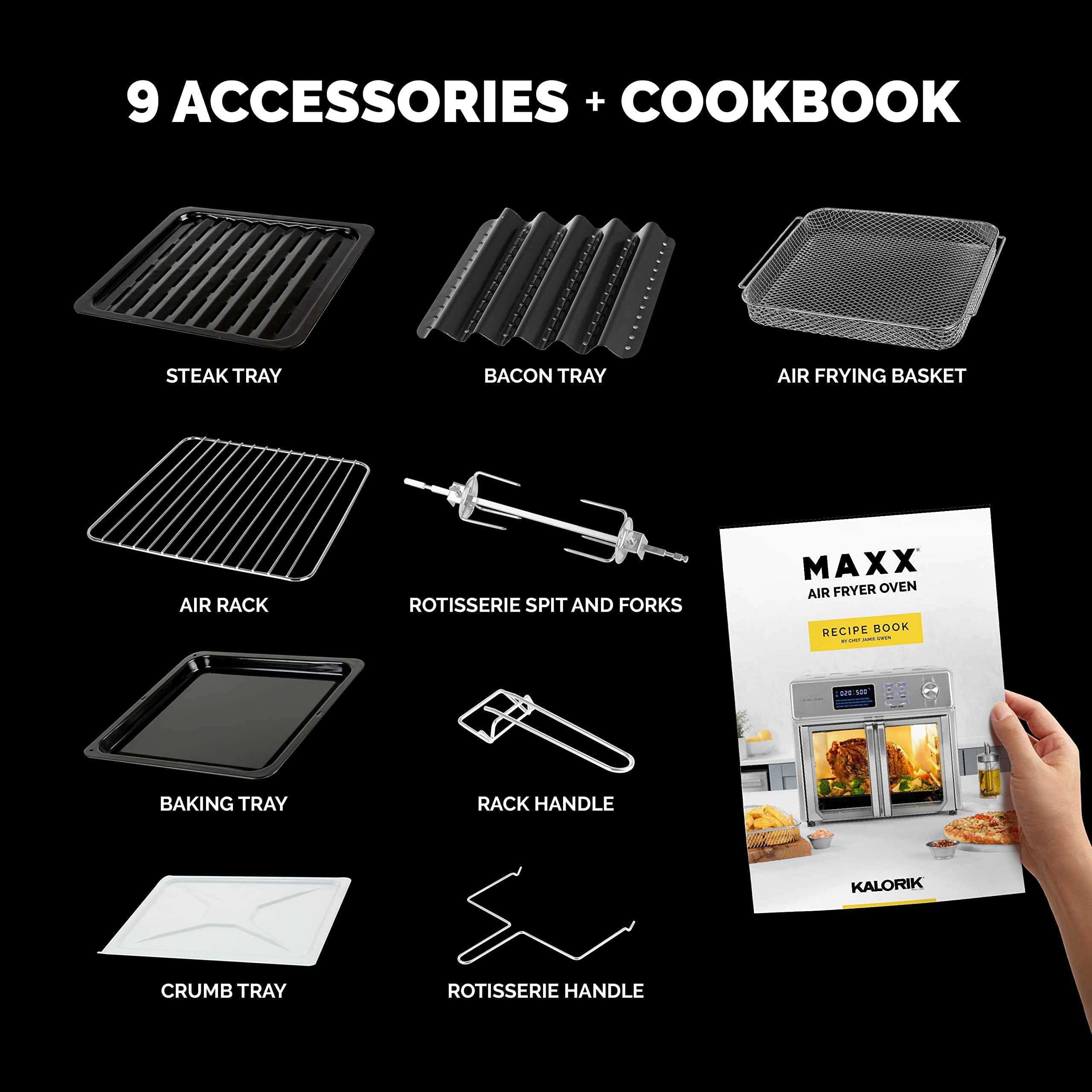 Kalorik 26-Quart Digital Maxx Air Fryer Oven with 7 Accessories