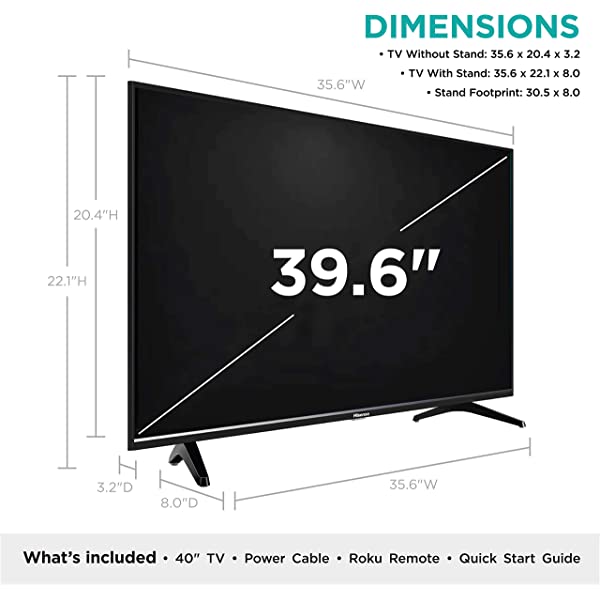 Hisense 40-Inch Class H4 Series LED Roku Smart TV with Alexa Compatibility (40H4F, 2020 Model) 40 in TV Only