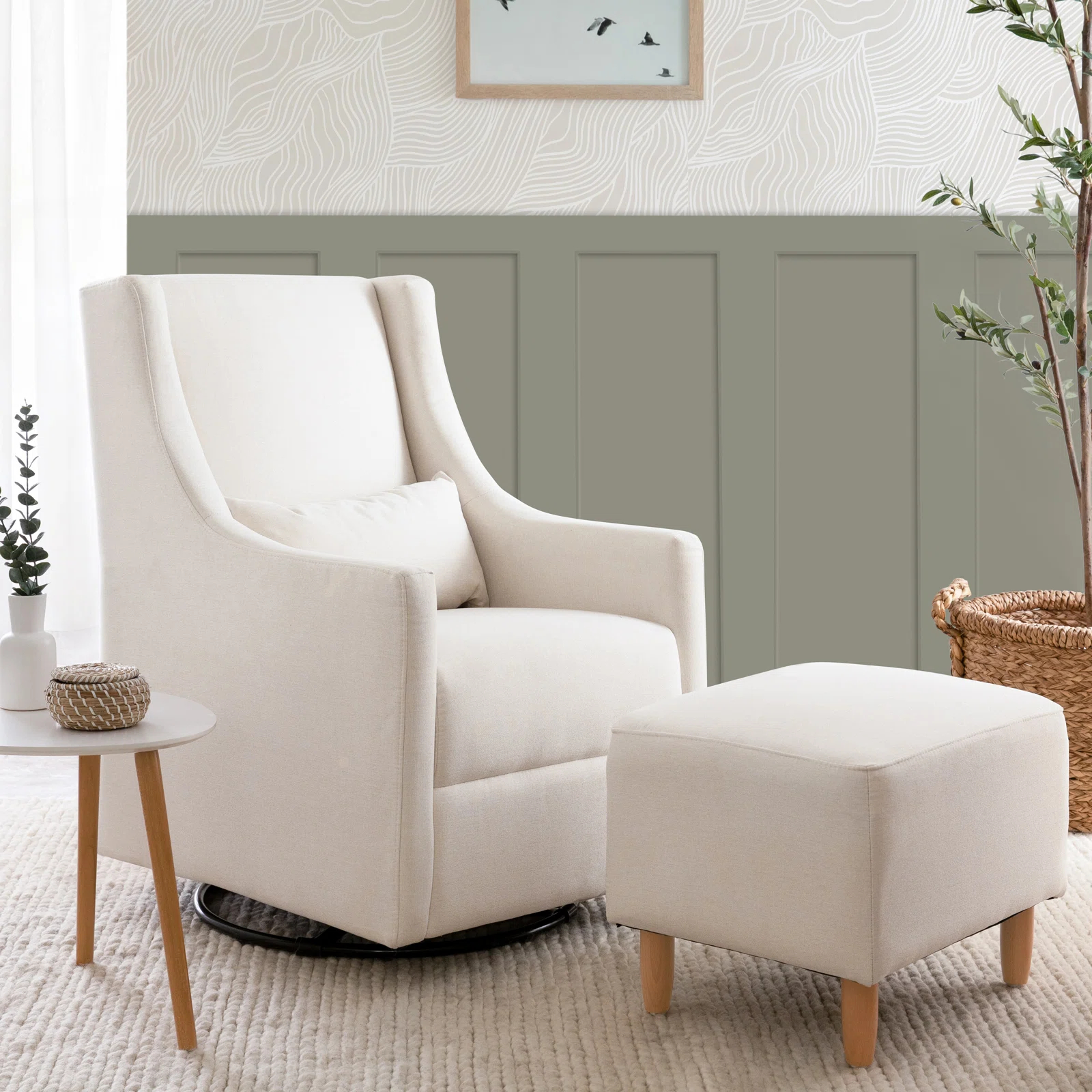 【Furniture】Toco Swivel Glider with Ottoman Set