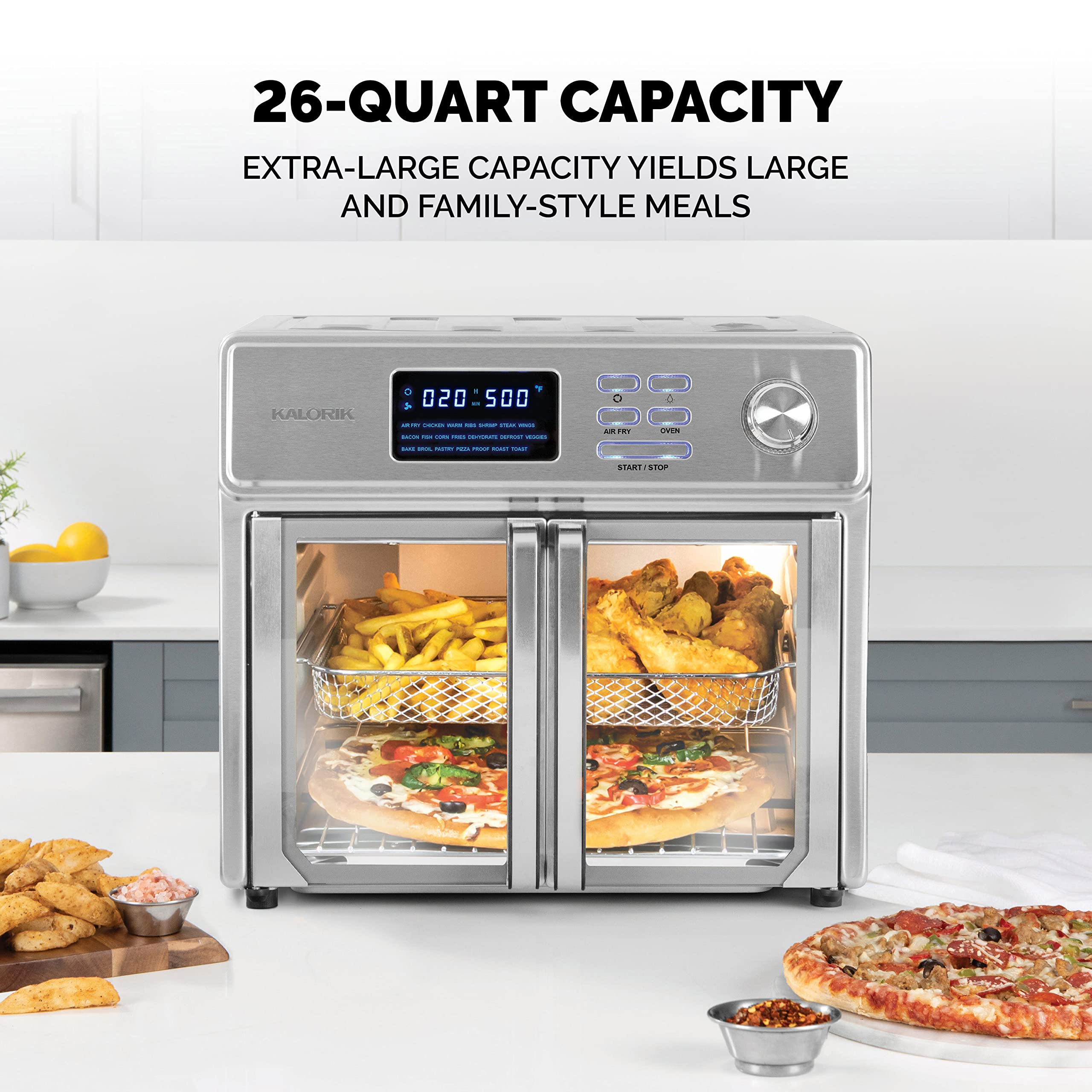 Kalorik 26-Quart Digital Maxx Air Fryer Oven with 7 Accessories