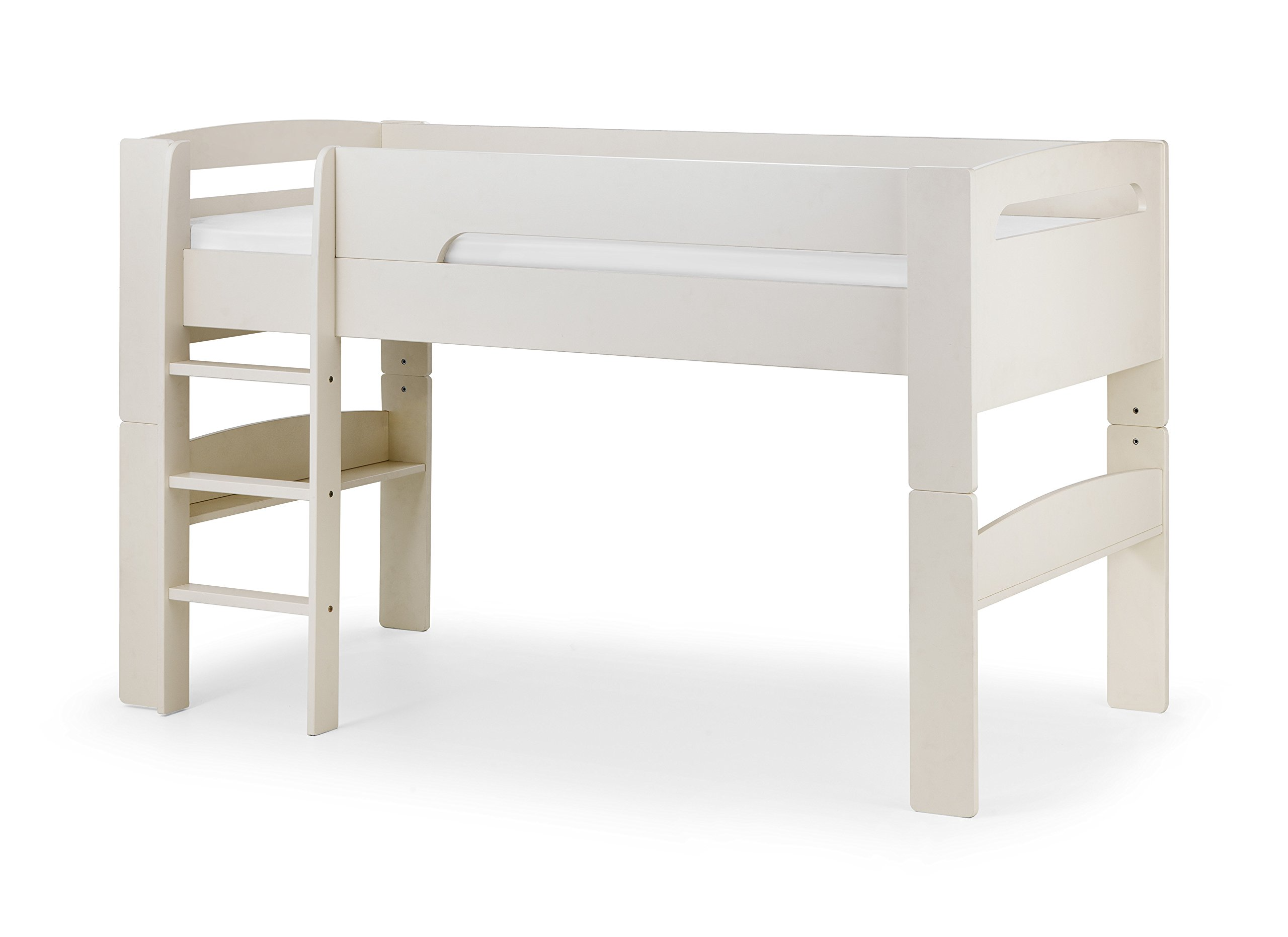 【Furniture】Julian Bowen Pluto Midsleeper, Pink Tent & Cabin Mattress, Stone White, Single