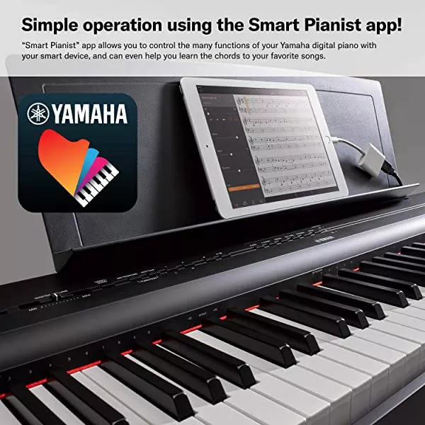 YAMAHA P125 88-Key Weighted Action Digital Piano with Power Supply and Sustain Pedal