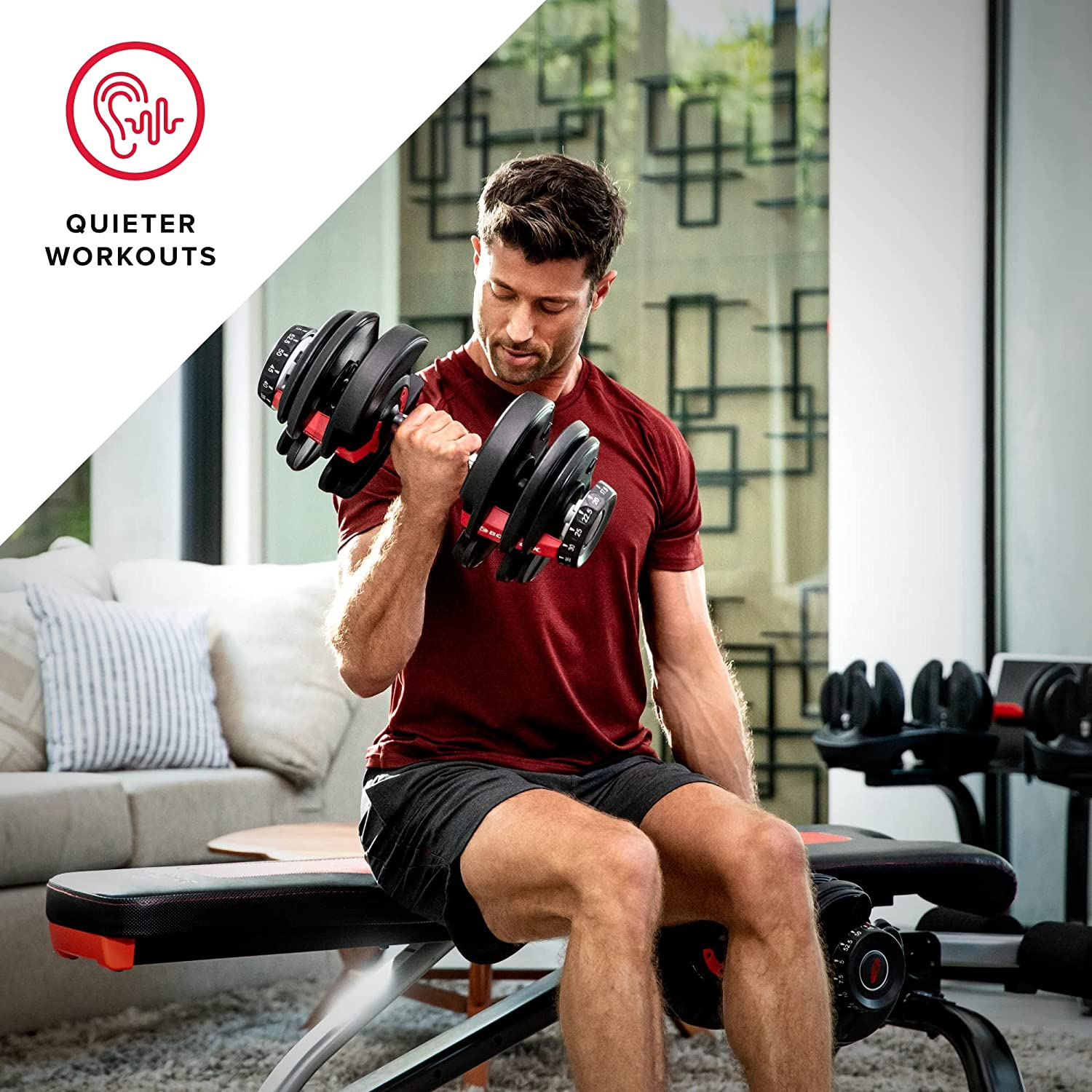 Bowflex SelectTech 552 Adjustable Dumbbells (Pair) and Stand Bundle